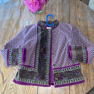 ISAAC MIZRAHI  velvet lined cropper jacket/super condition/S